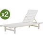 Voir la diapositive 1 : Habitat et Jardin Lot de 2 bains de soleil en bois  Rawai  - Blanc