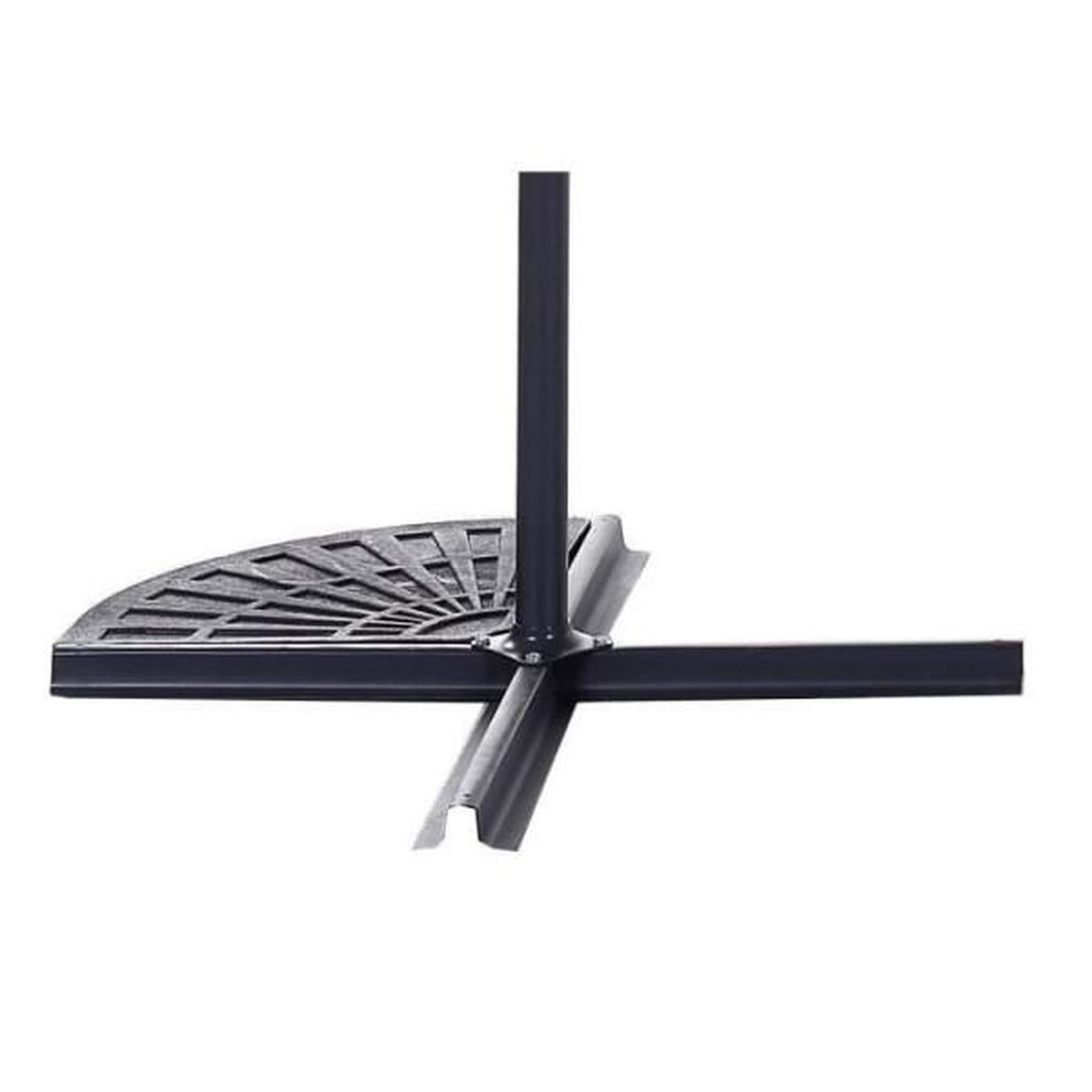 Voir la diapositive 5 : MARKET24 Parasol déporté diametre 3m - structure en aluminium avec toile polyester 180g- Gris - Tohota