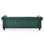 Voir la diapositive 3 : Paris Prix Canapé 3 Places Velours  Chesterfield  209cm Vert