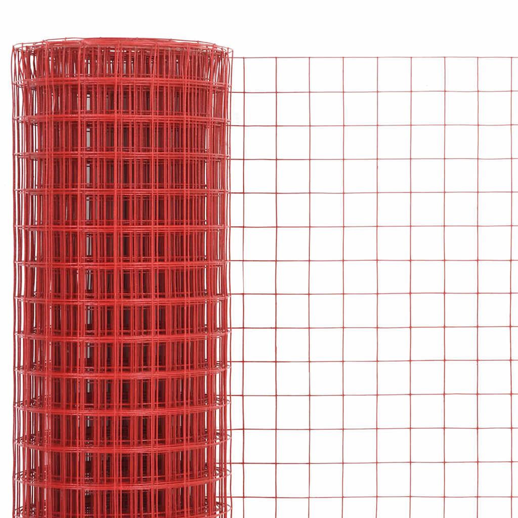 Voir la diapositive 3 : VIDAXL Grillage Acier avec revetement en PVC 10x1 m Rouge