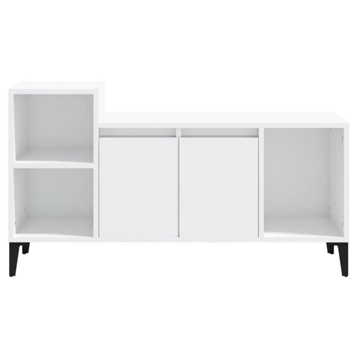 VIDAXL Meuble TV Blanc brillant 100x35x55 cm Bois d'ingenierie