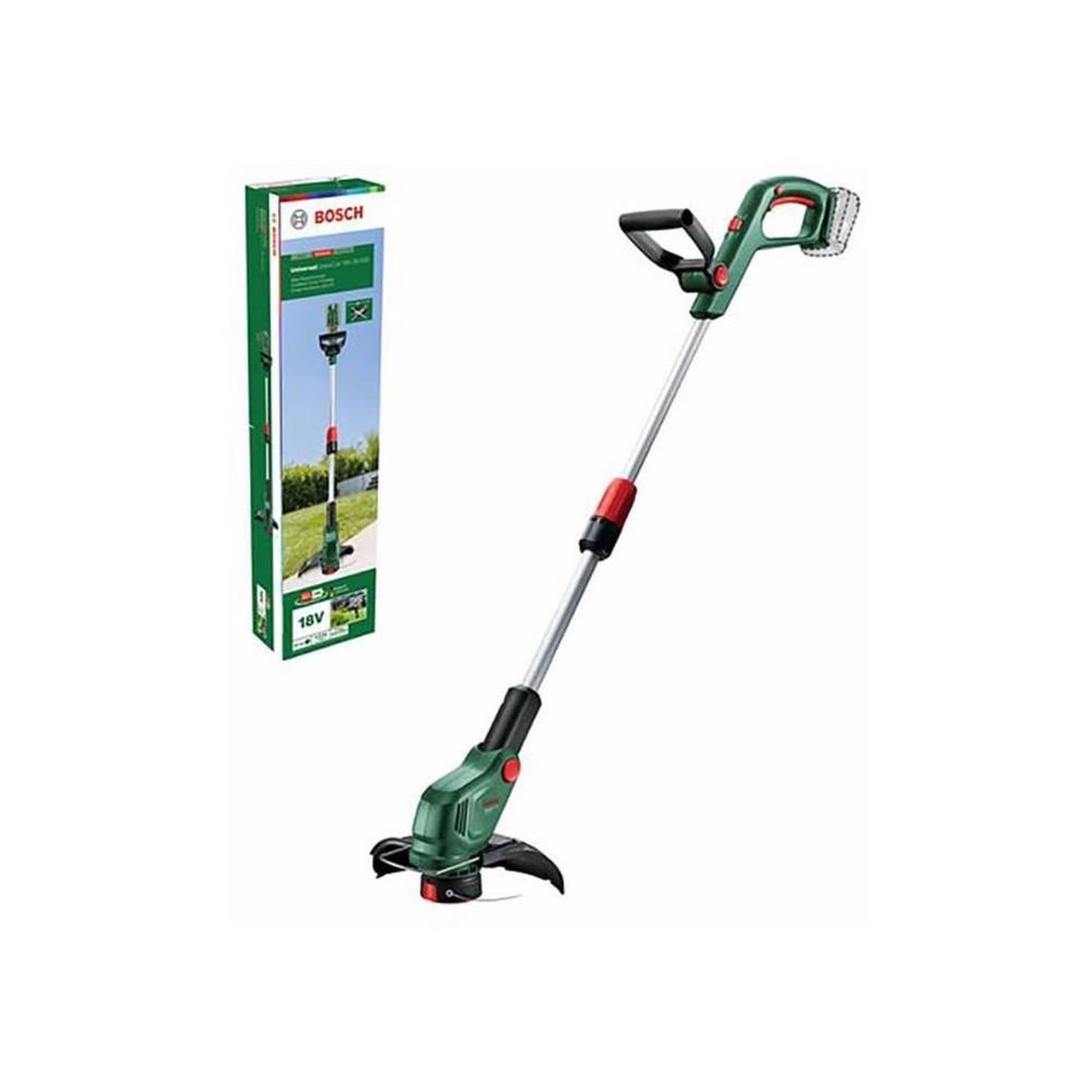 Voir la diapositive 2 : BOSCH Tondeuse débroussailleuse sur batterie 18v universalgrasscut 26 cm coupe et finition de bordures, réglage télescopique