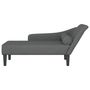 Voir la diapositive 3 : VIDAXL Chaise longue avec coussins gris fonce tissu