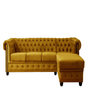 Voir la diapositive 1 : LISA DESIGN William - canapé chesterfield d'angle droit - 4 places - en velours