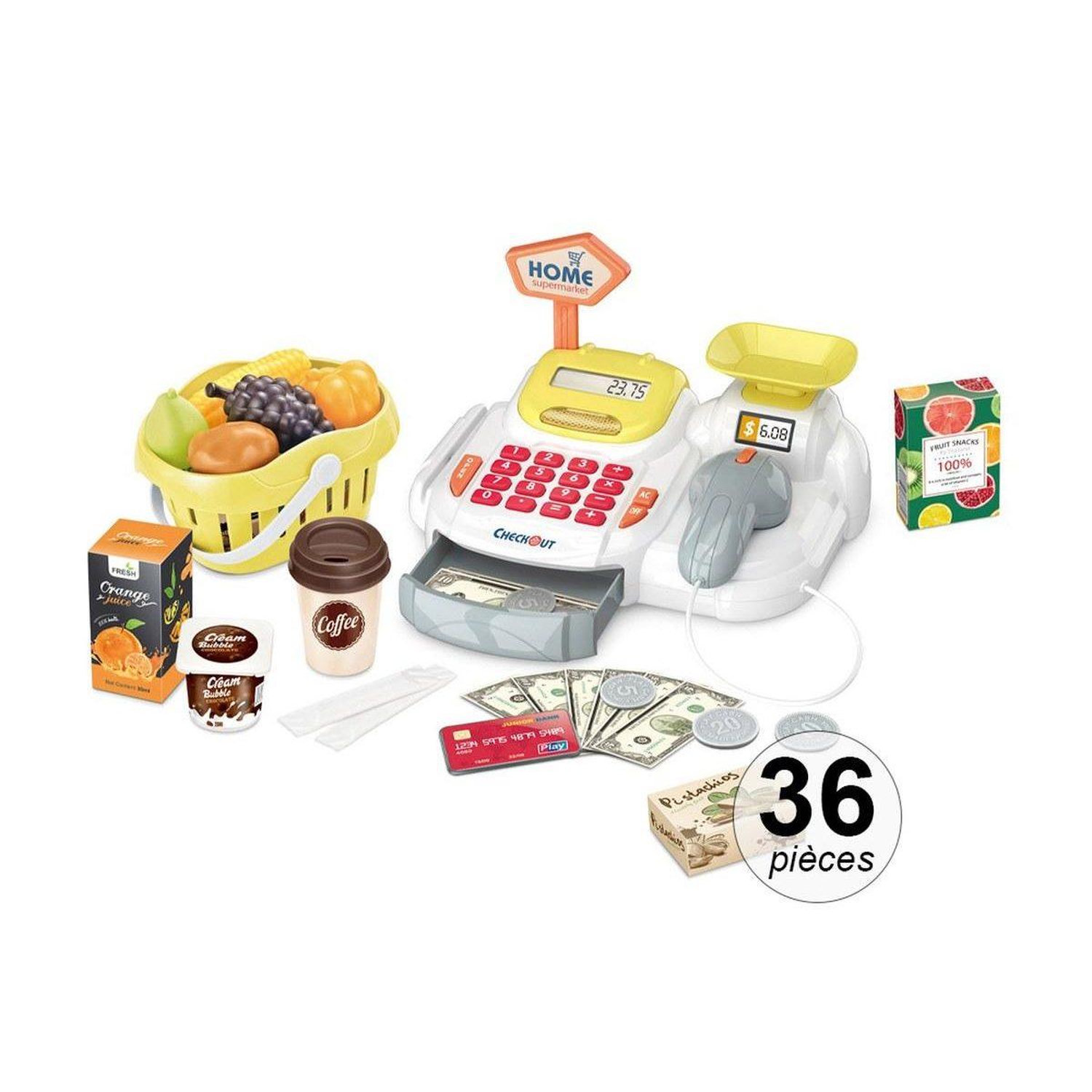 Caisse Enregistreuse Jouet 1001jouets 36 Accessoires Douchette Effets Sonores Abs - vue 2