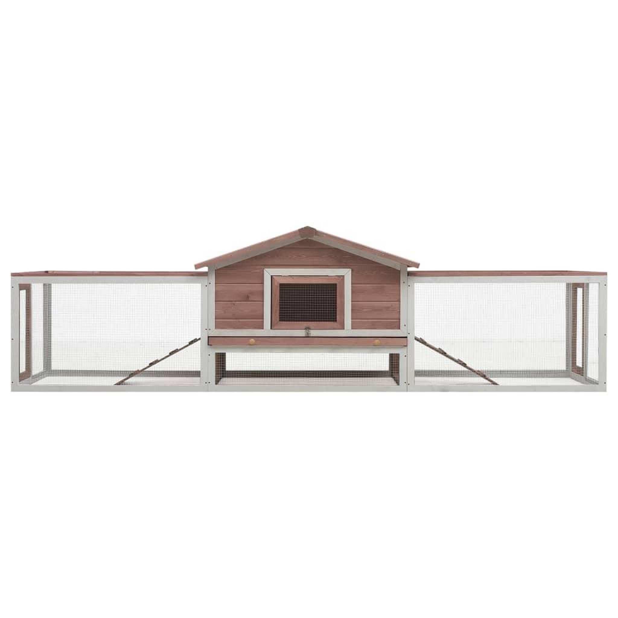 Voir la diapositive 3 : VIDAXL Clapier Moka 310x70x87 cm Pin massif et sapin