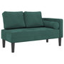 Voir la diapositive 2 : VIDAXL Chaise longue avec coussins vert fonce velours