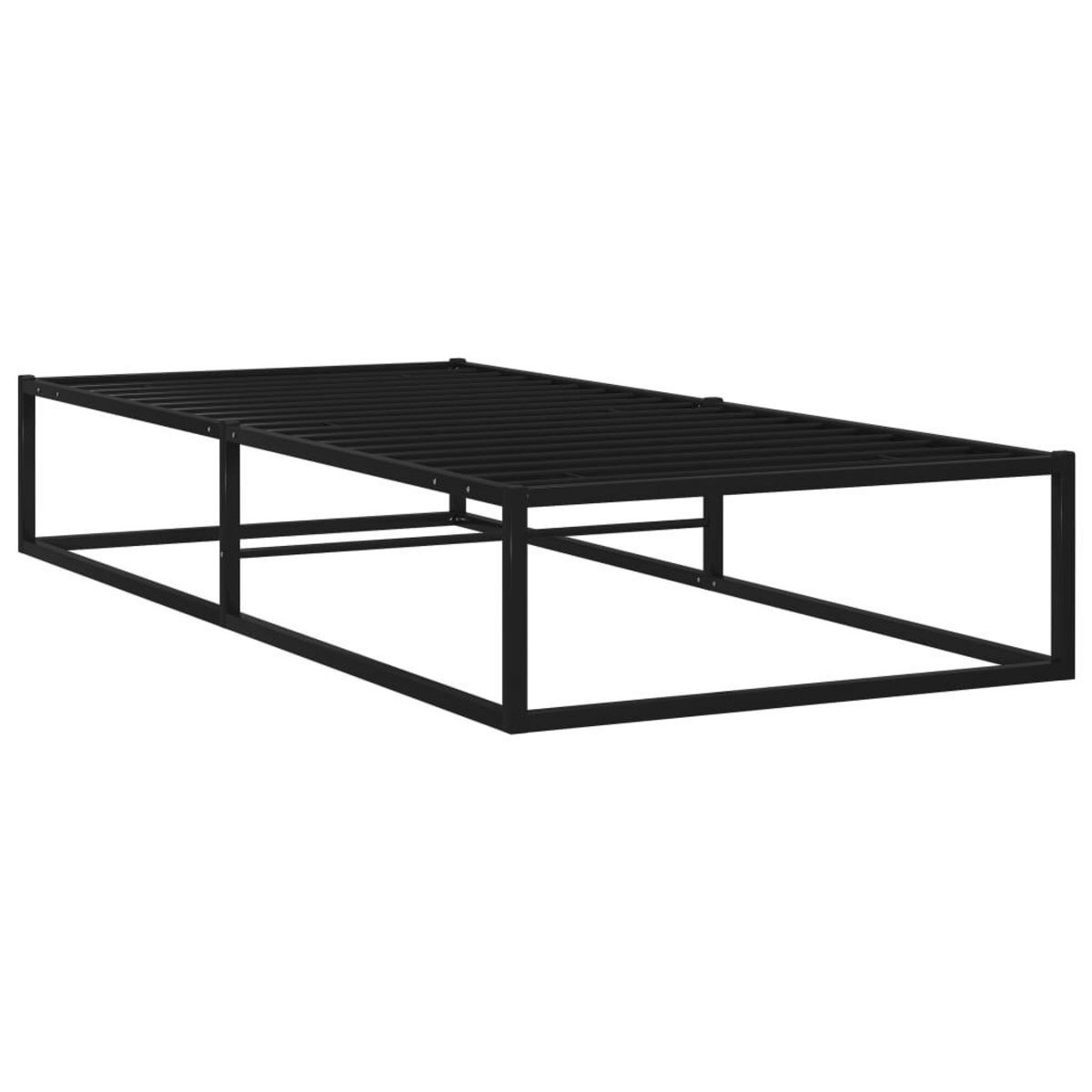 VIDAXL Cadre de lit sans matelas noir metal 90x200 cm