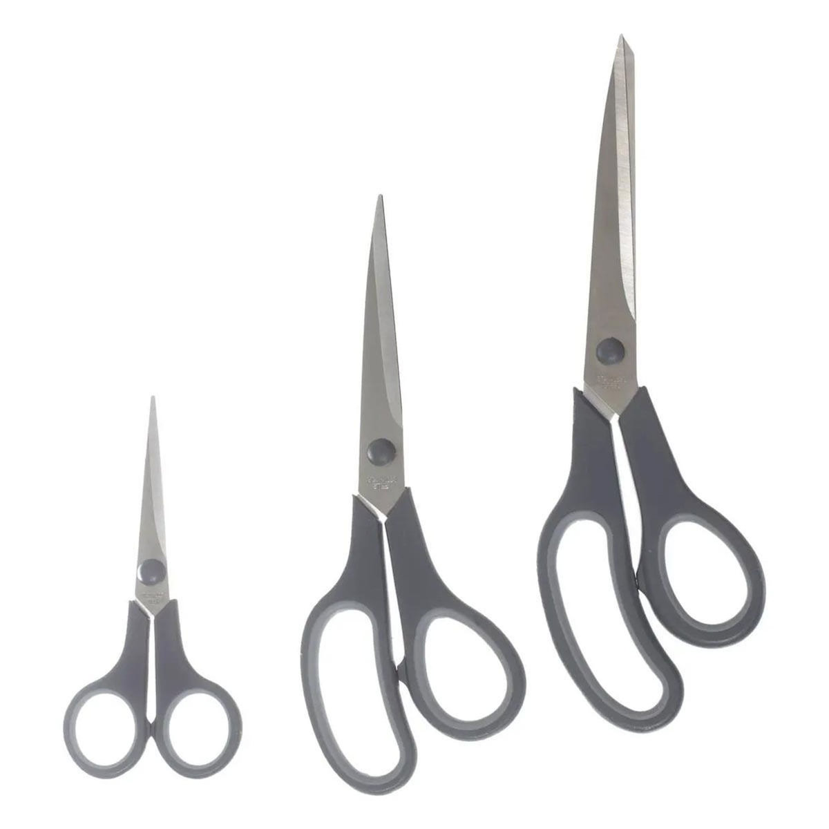 B BASIC & CO Lot de 3 Ciseaux  Multi-Usages  25cm Gris