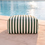 Voir la diapositive 3 : CONCEPT USINE Pouf d'extérieur rayé vert déperlant et – 55x65x35 cm POSITANO