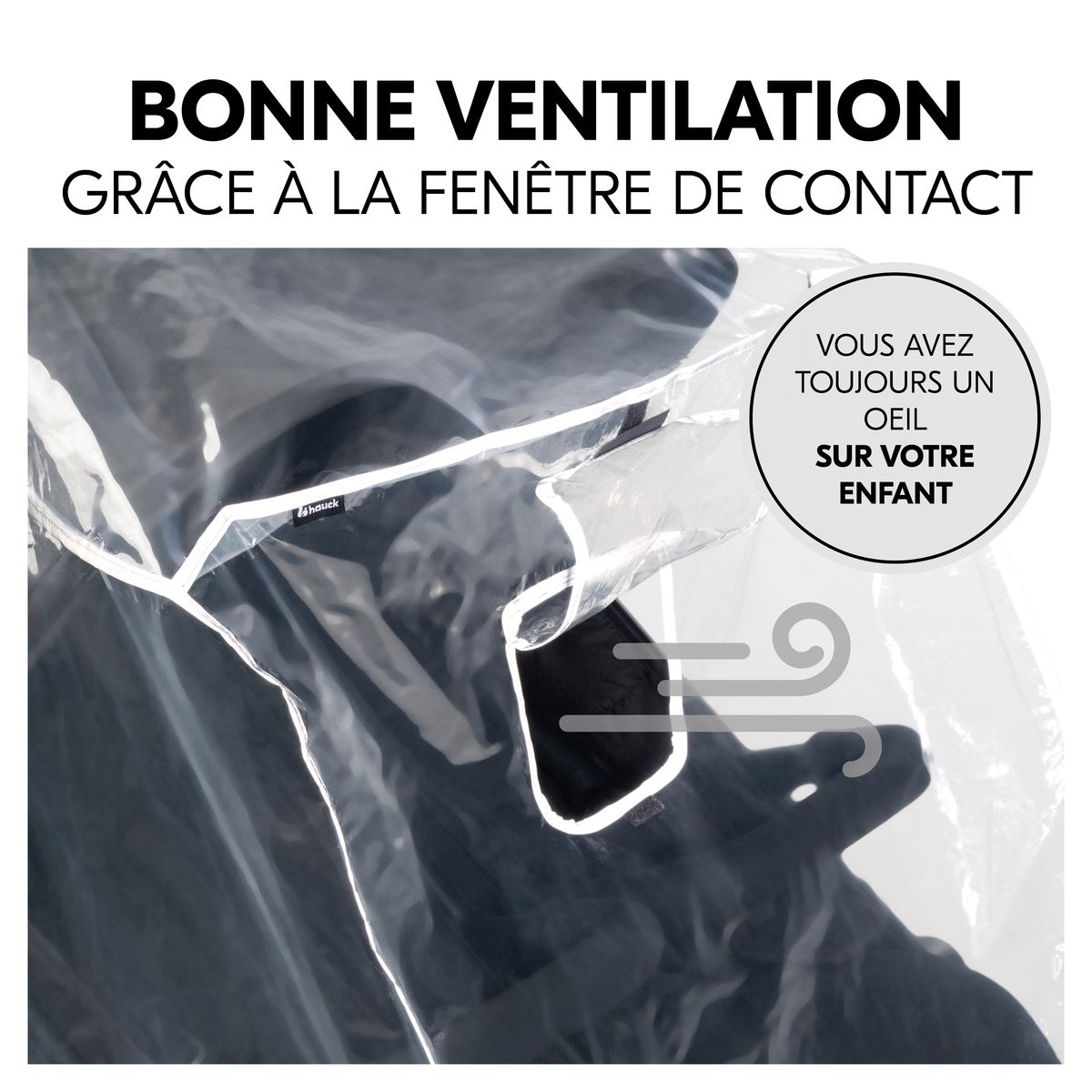 HAUCK Poussette double Uptown Duo Noir + Habillage pluie pour poussette Pushchair Raincover Duo