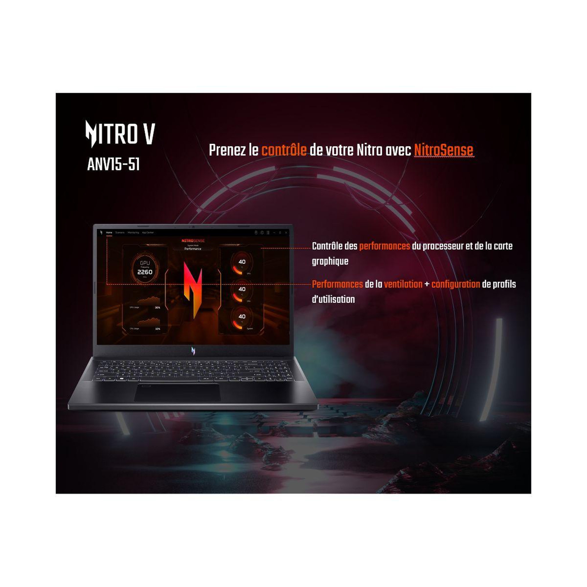 Voir la diapositive 5 : ACER PC Gamer Nitro V 15 ANV15-51-59WV