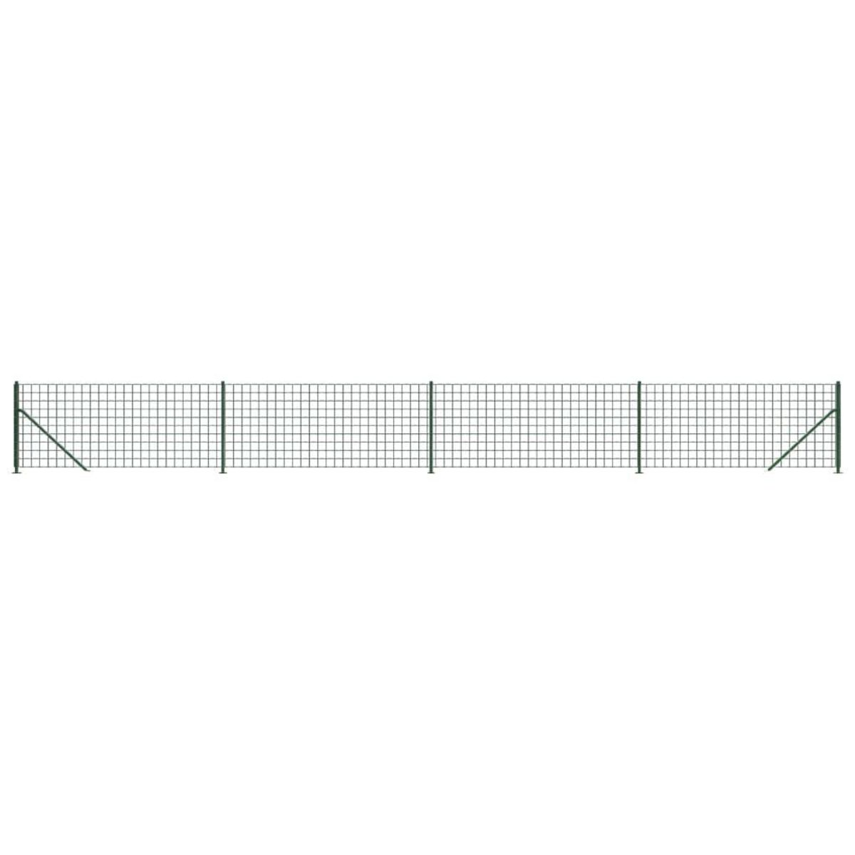 VIDAXL Cloture en treillis metallique avec bride vert 1,1x10 m