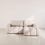 Voir la diapositive 5 : BEST MOBILIER Yulin - canapé d'angle droit 4 places convertible avec coffre en tissu bouclette
