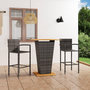 Voir la diapositive 1 : VIDAXL Ensemble de bar de jardin 3 pcs Gris