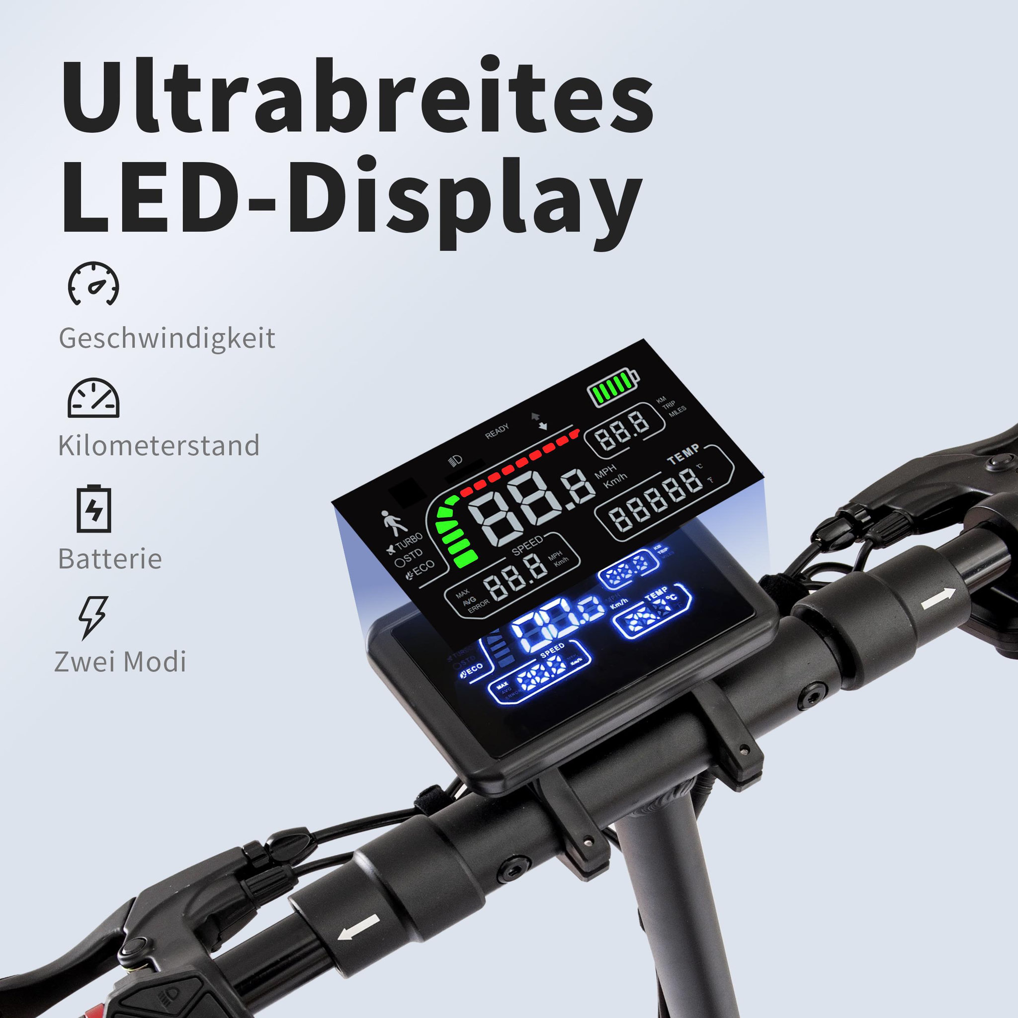 Voir la diapositive 5 : LEAWIN Trottinette électrique leawin t4, 10 pouces, batterie 48 v 12,5 ah, pliable, noire