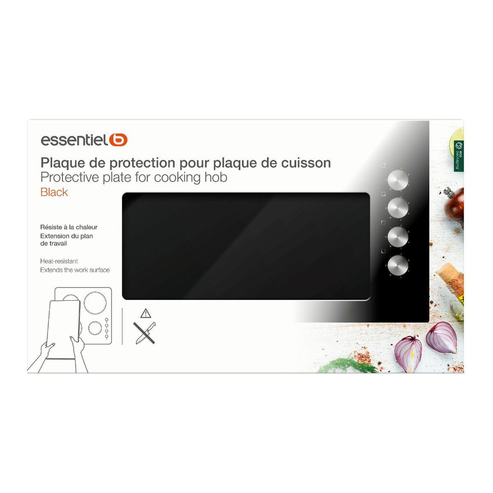 Voir la diapositive 3 : ESSENTIEL B Accessoire Plaque de protection noire