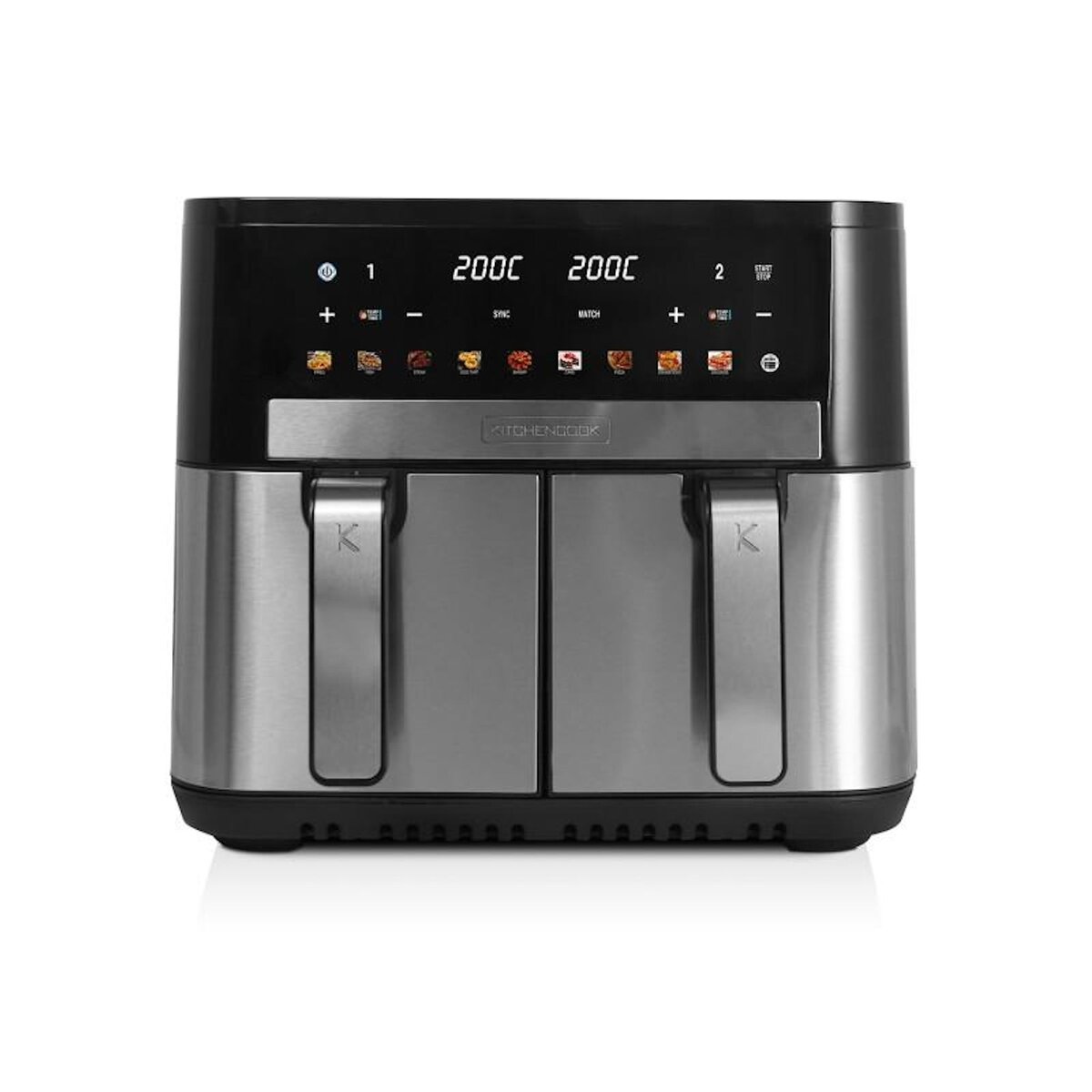 KITCHENCOOK Airscreen - Airscreen11 - Double Friteuse à Air 11l - 9 Programmes - Minuterie Numérique - 2200w