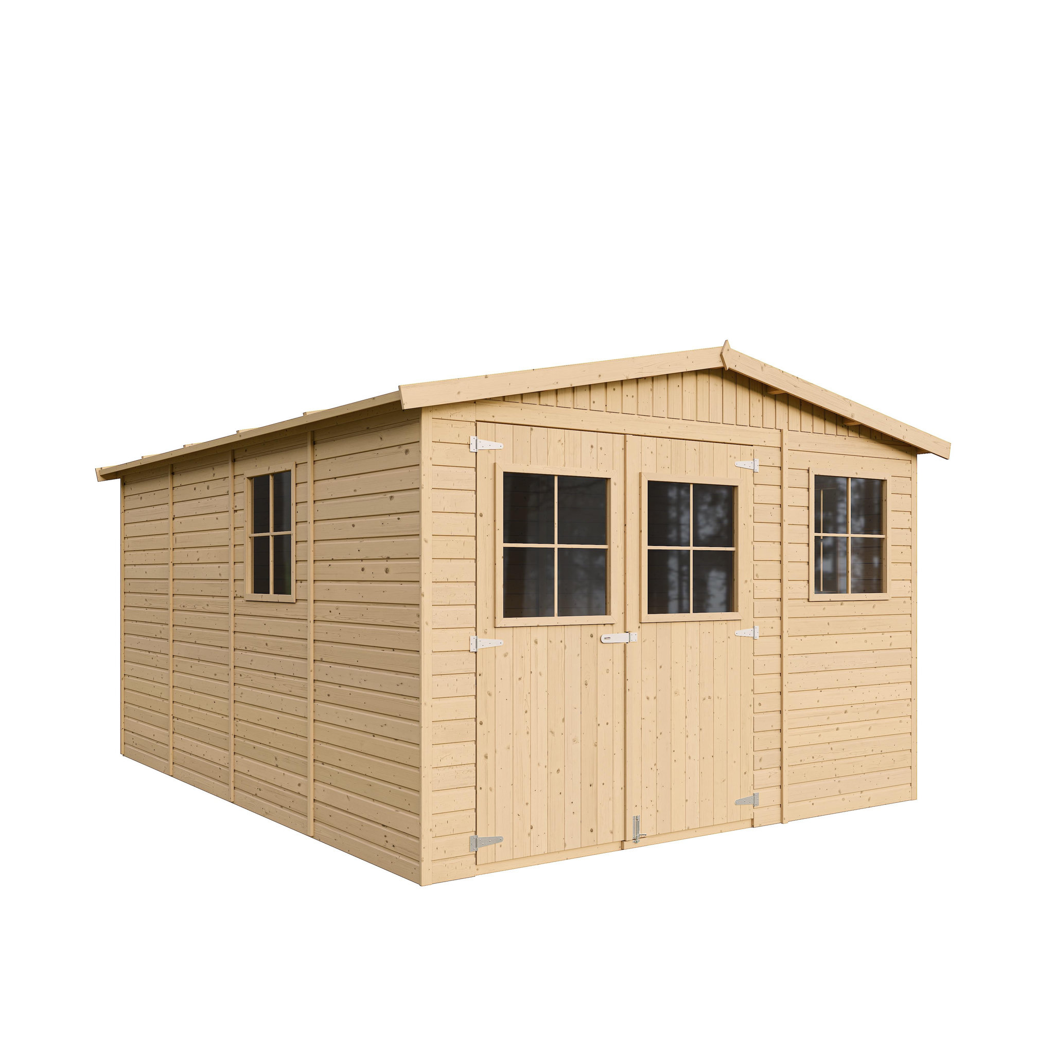 Voir la diapositive 3 : TIMBELA Abri de Jardin en Bois - H226x324x416 cm/12 m² M336