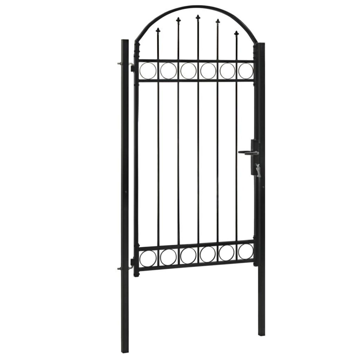 VIDAXL Portail de jardin avec dessus arque Acier 100x250 cm Noir