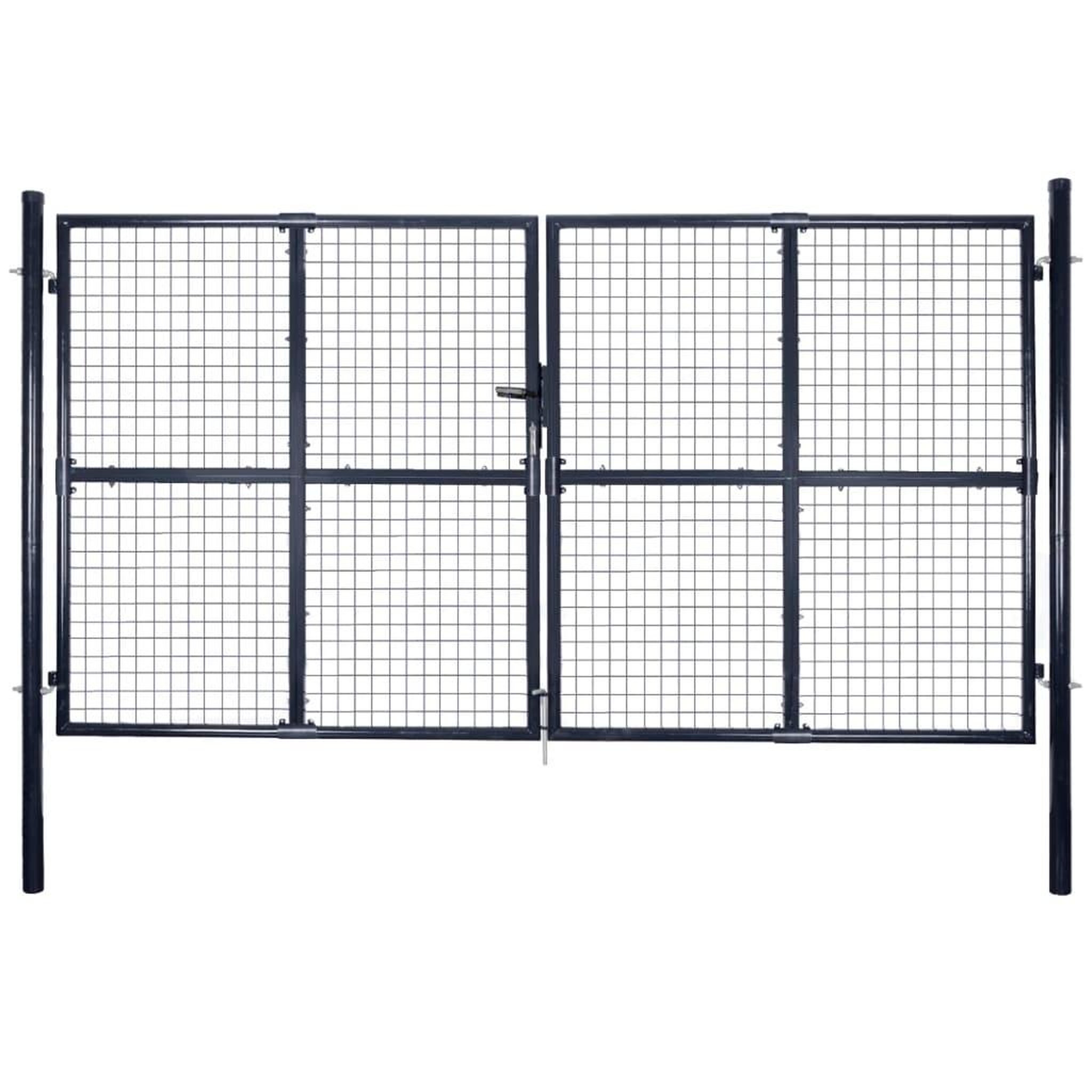 Voir la diapositive 1 : VIDAXL Portail en maille de jardin Acier galvanise 289x175 cm Gris