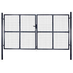 VIDAXL Portail en maille de jardin Acier galvanise 289x175 cm Gris