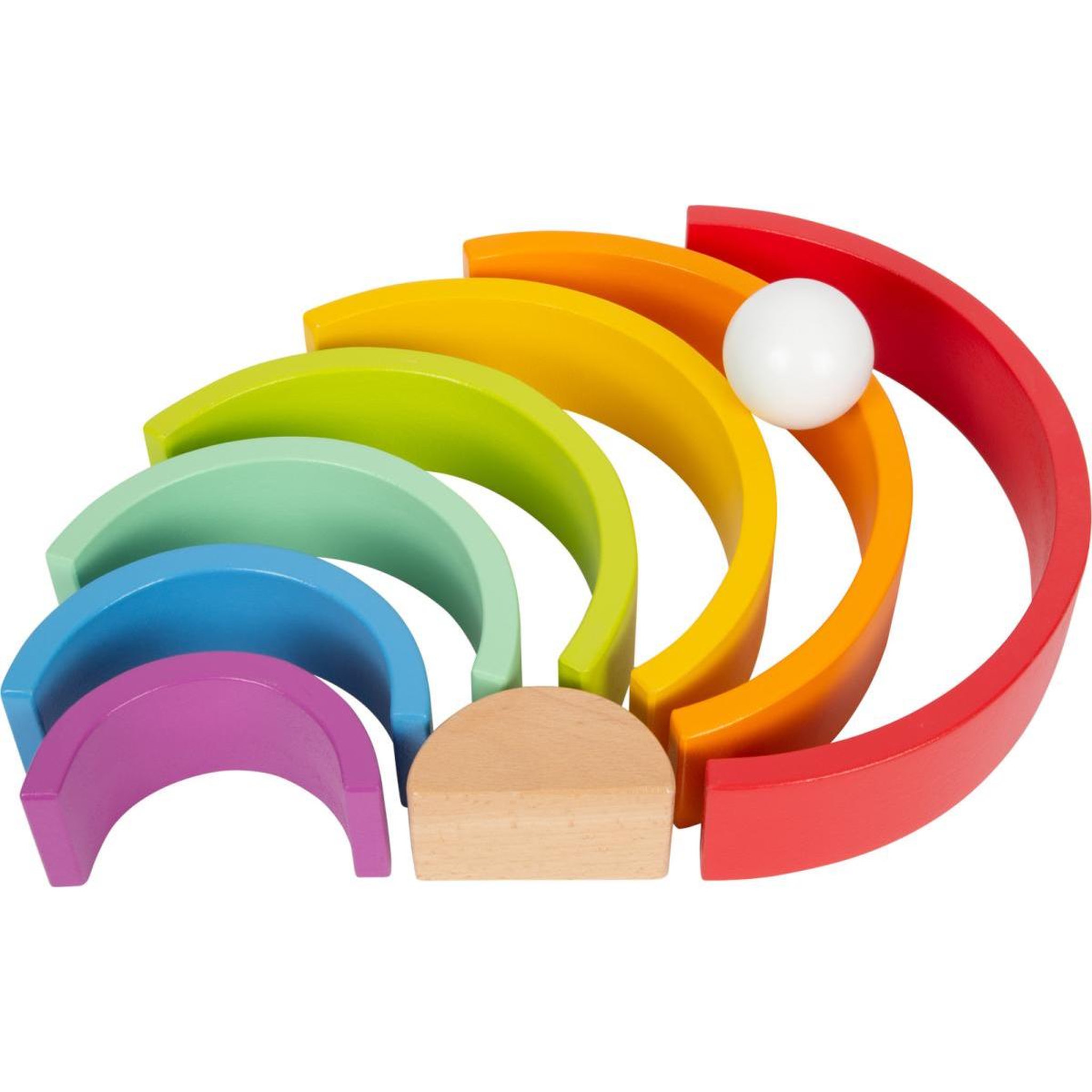 Voir la diapositive 2 : SMALLFOOT Blocs de construction en bois Arc-en-ciel Grand