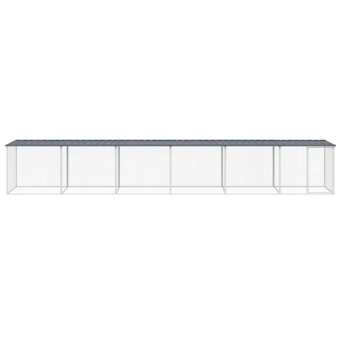 VIDAXL Poulailler avec toit anthracite 603x98x90 cm acier galvanise