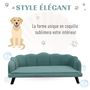 Voir la diapositive 4 : PAWHUT Canapé chien lit pour chien chat design contemporain coquillage dim. 98L x 60l x 35H cm coussin moelleux velours vert