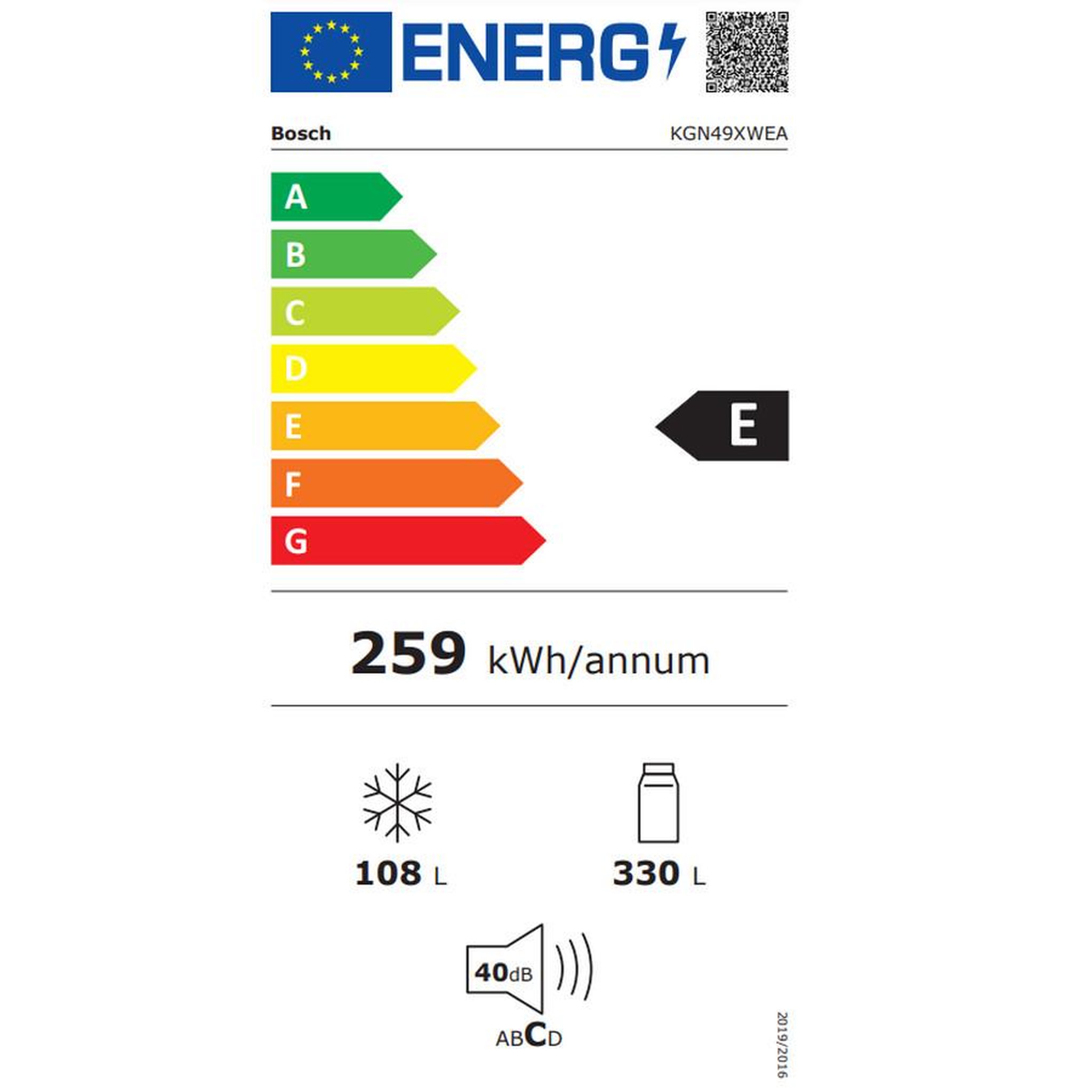 Voir la diapositive 2 : BOSCH Réfrigérateur combiné 70cm 438l nofrost - KGN49XWEA