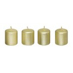 ATMOSPHERA Lot de 4 Bougies Déco  Satin  4cm Or