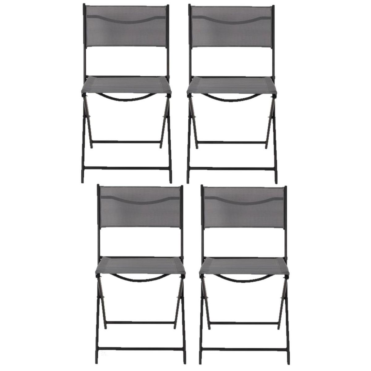 TOILINUX Lot de 4 Chaises pliantes d'extérieur Elba