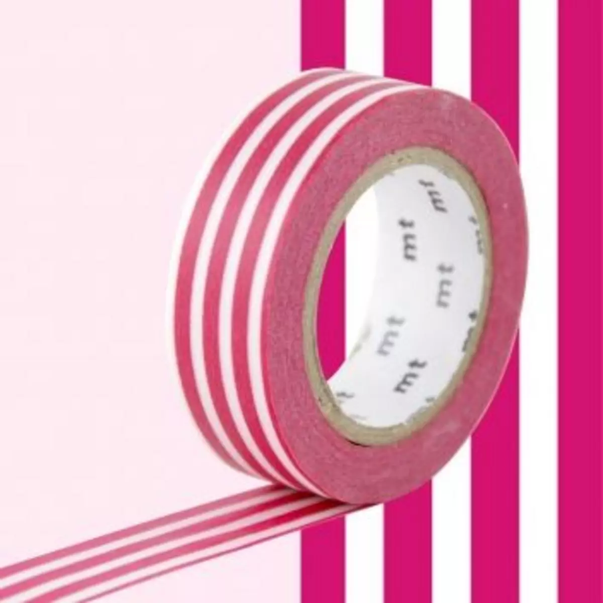 Masking Tape (MT) Masking tape lignes - Framboise - 1,5 cm x 7 m