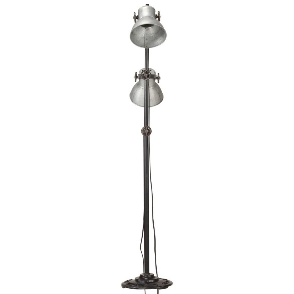 VIDAXL Lampadaire avec 2 abat-jour Argente E27 Fonte