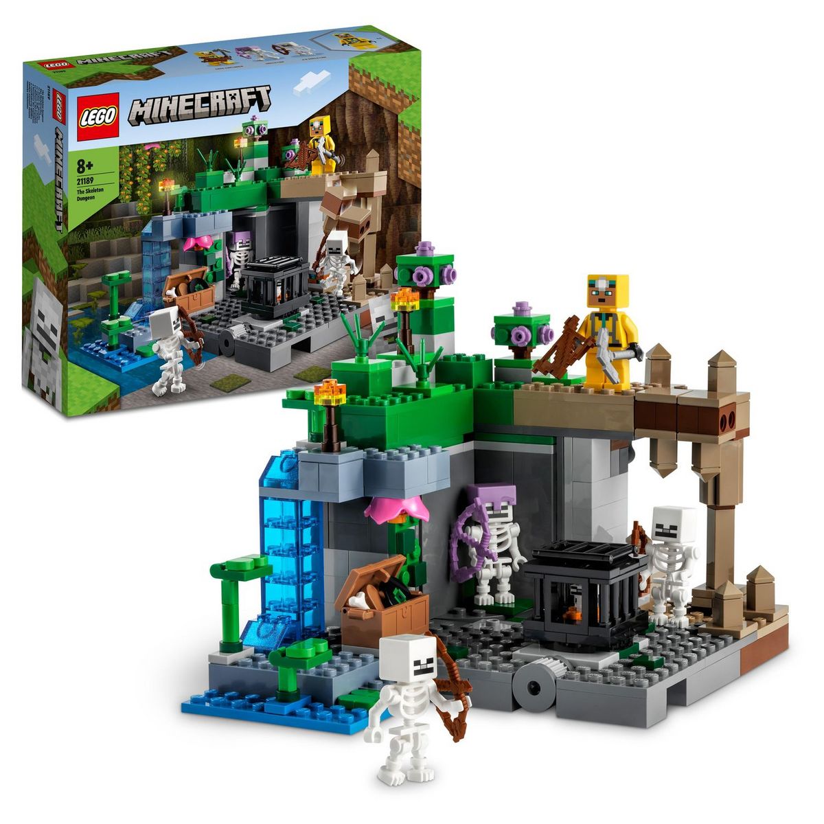 LEGO Minecraft 21189 Le Donjon du Squelette, Jouet Construction, Figurine Squelette, Grotte