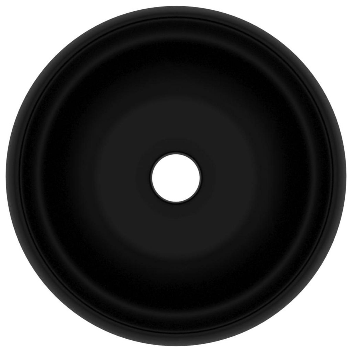 VIDAXL Lavabo rond de luxe Noir mat 40x15 cm Ceramique