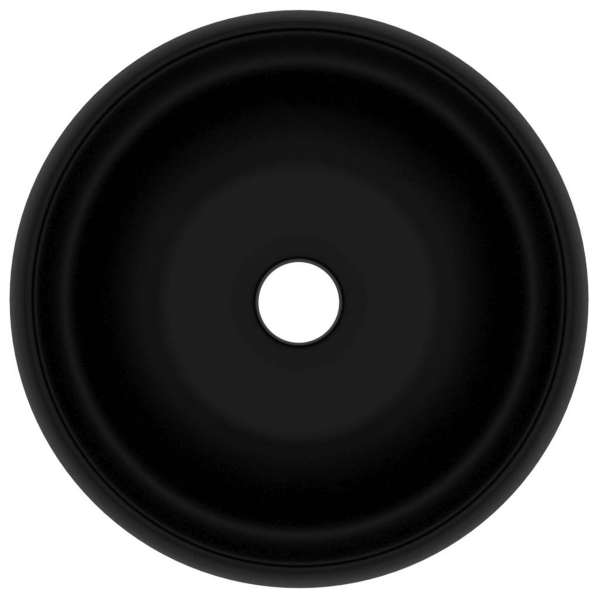 VIDAXL Lavabo rond de luxe Noir mat 40x15 cm Ceramique