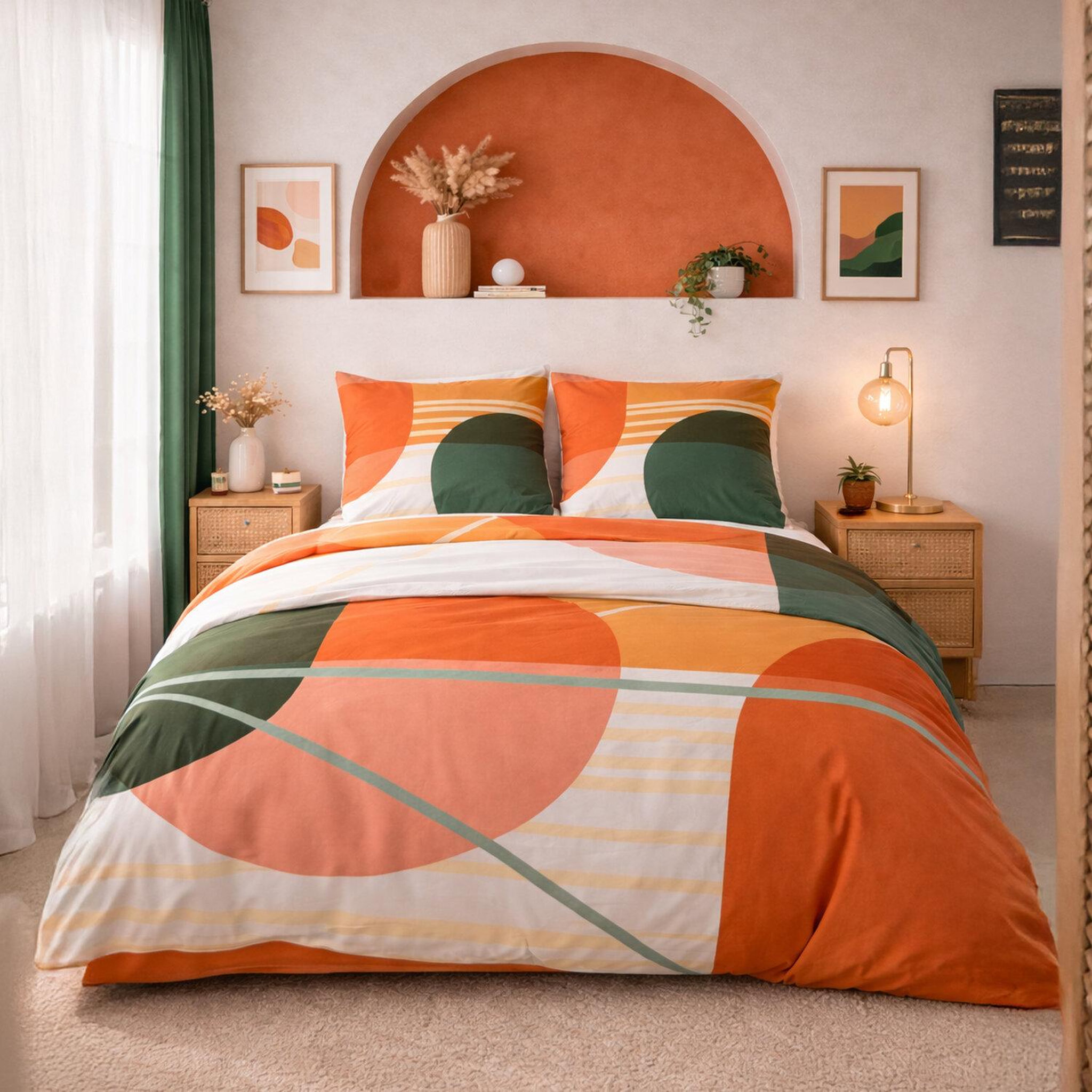 Voir la diapositive 1 : Les Ateliers du Linge Parure de housse de couette 100% coton 57fils zoom