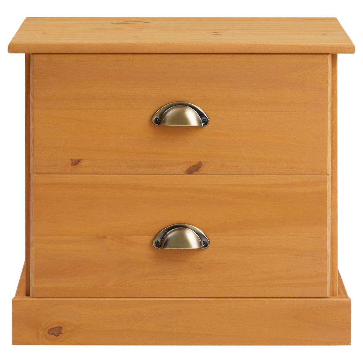 IDIMEX Table de chevet PARIS en pin massif, 2 tiroirs