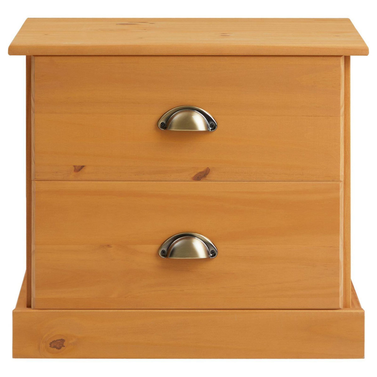 IDIMEX Table de chevet PARIS en pin massif, 2 tiroirs