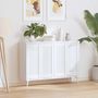 Voir la diapositive 3 : VIDAXL Portes d armoire à persiennes 4 pcs blanc 69x29,5 cm