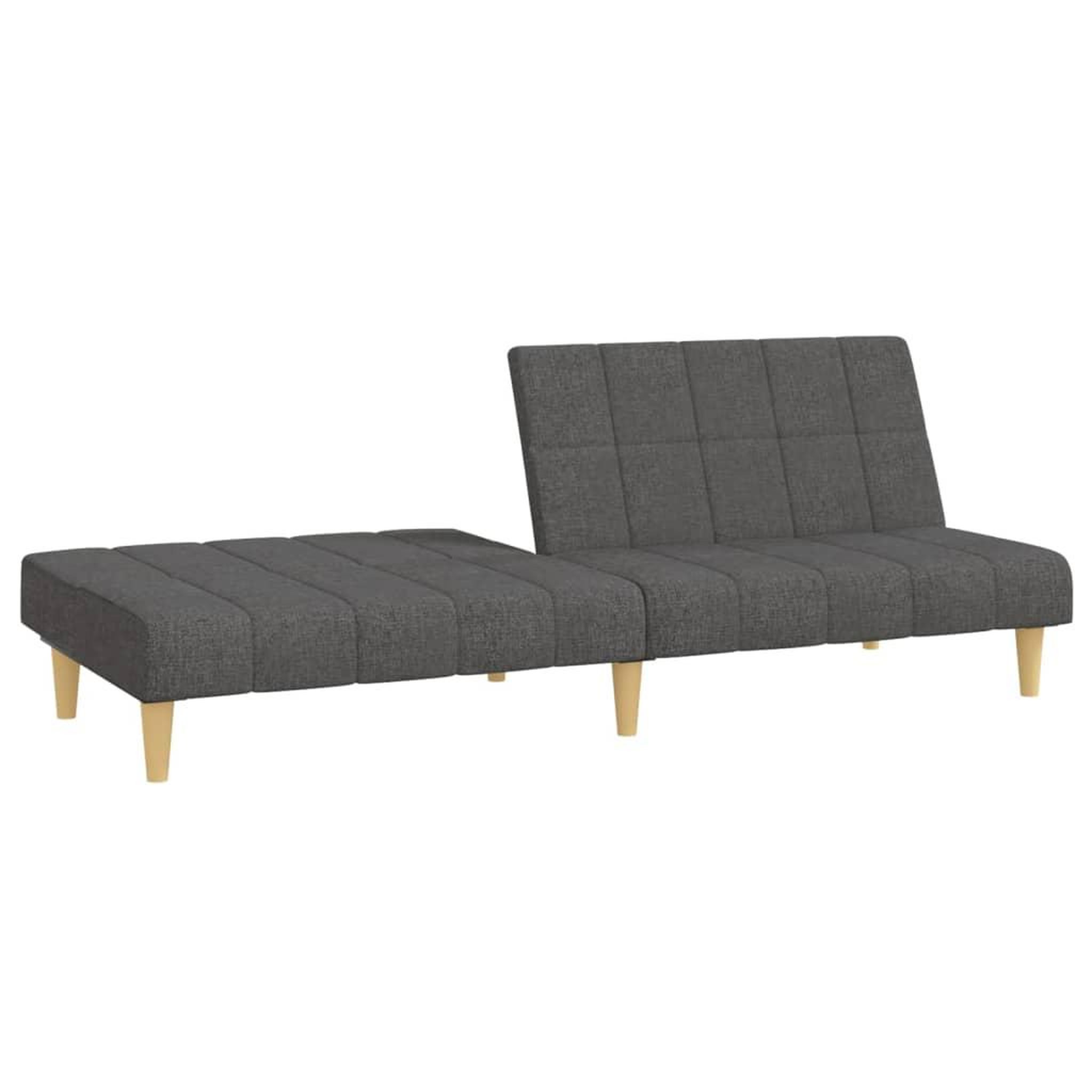 Voir la diapositive 4 : VIDAXL Canape-lit a 2 places gris fonce tissu