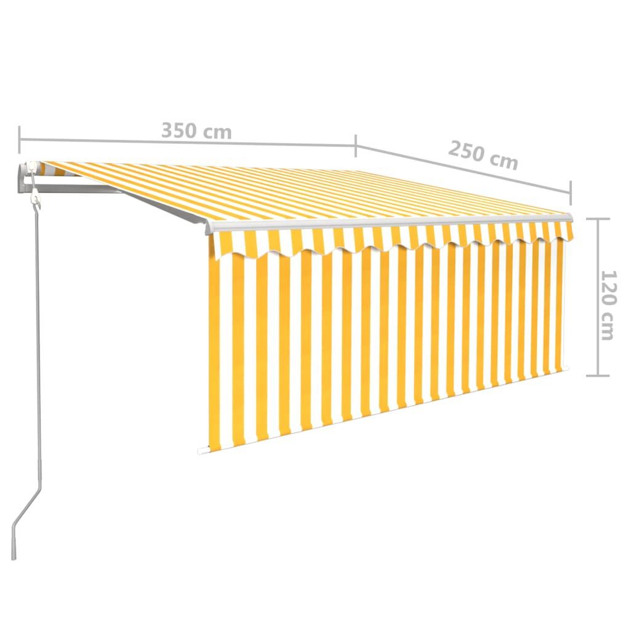 Voir la diapositive 6 : VIDAXL Auvent retractable automatique avec store 3,5x2,5 m Jaune blanc