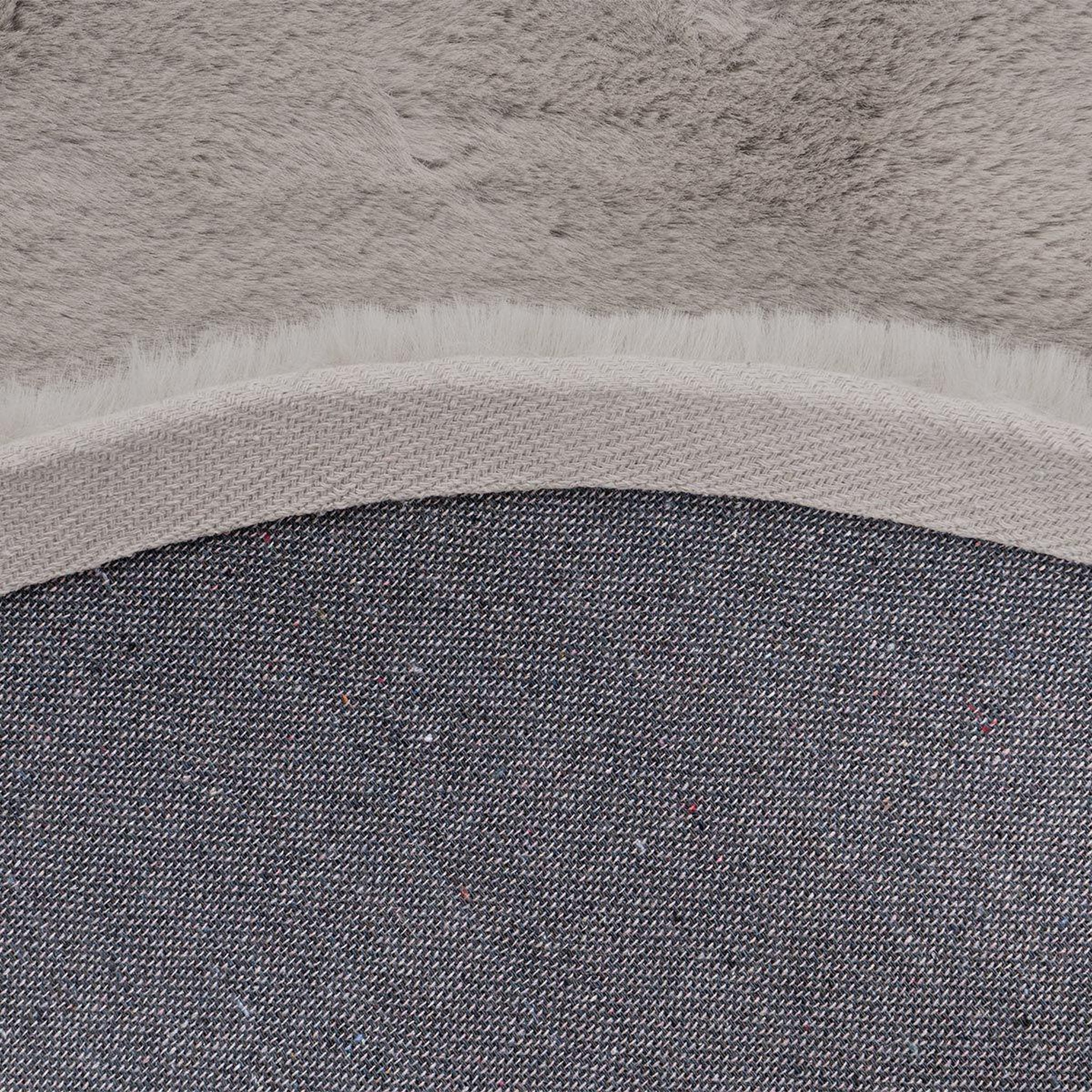 Voir la diapositive 4 : Paris Prix Tapis Uni Rond Doux à Poils Longs  Rabbit  Argent
