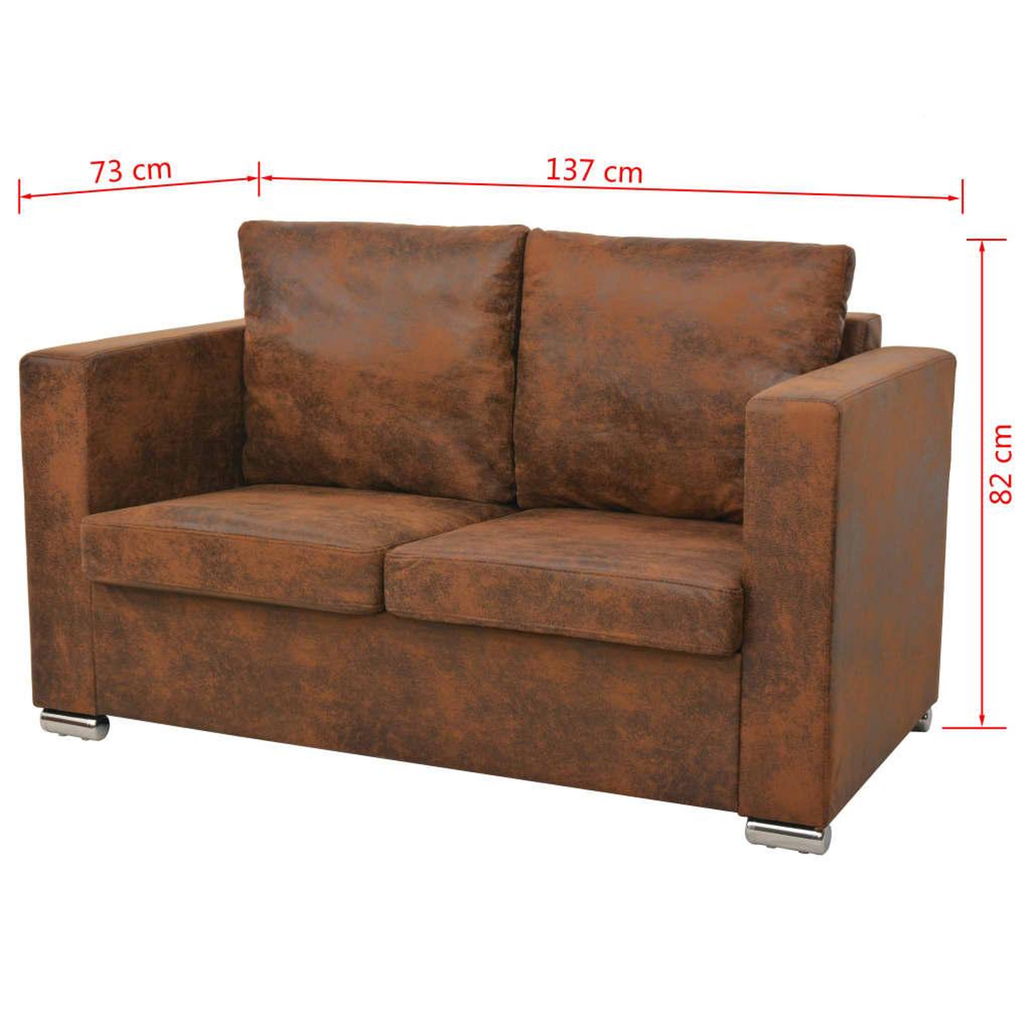 Voir la diapositive 5 : VIDAXL Canape a 2 places 137x73x82 cm Cuir daim artificiel