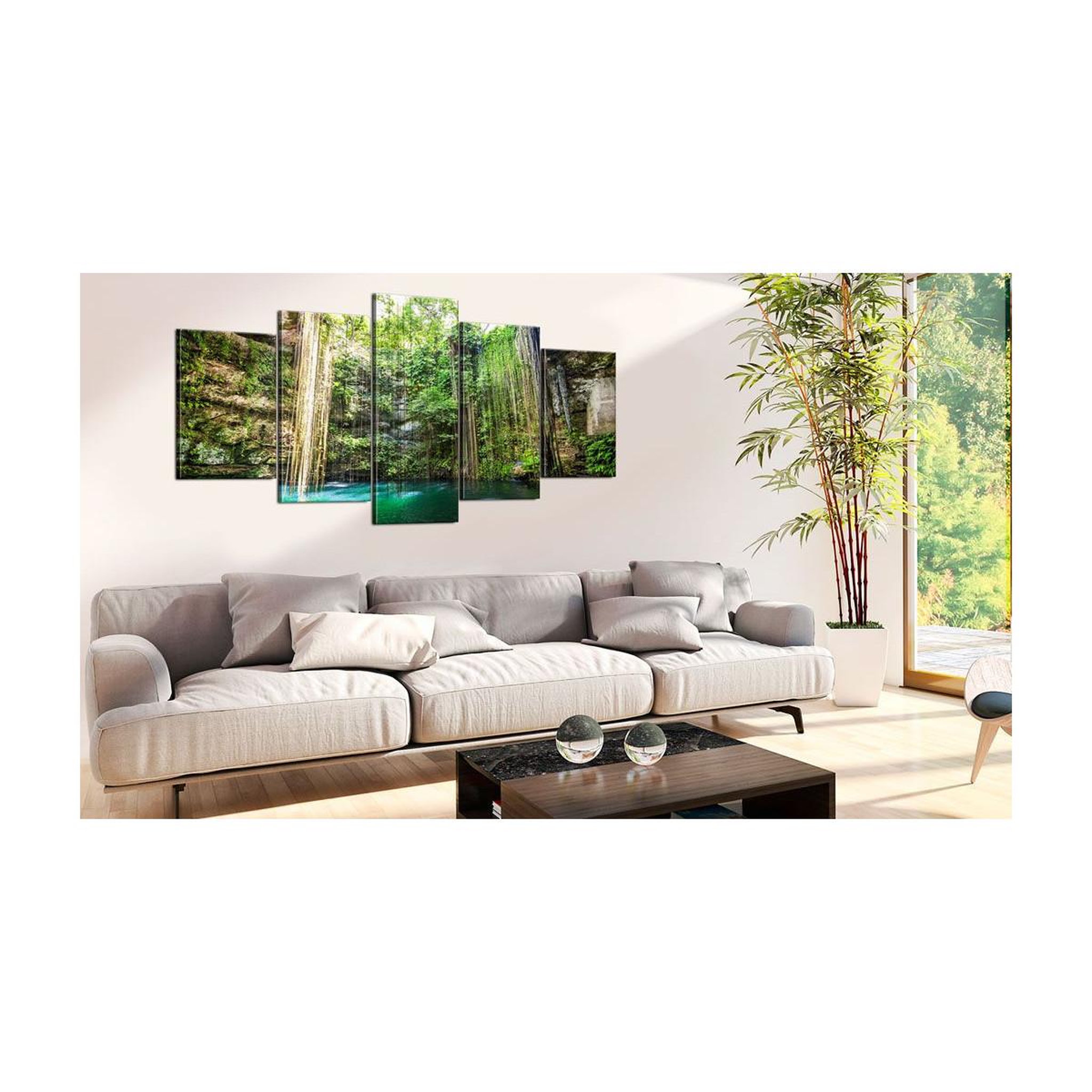 Voir la diapositive 2 : Paris Prix Tableau Imprimé  Cascade Parmi des Arbres