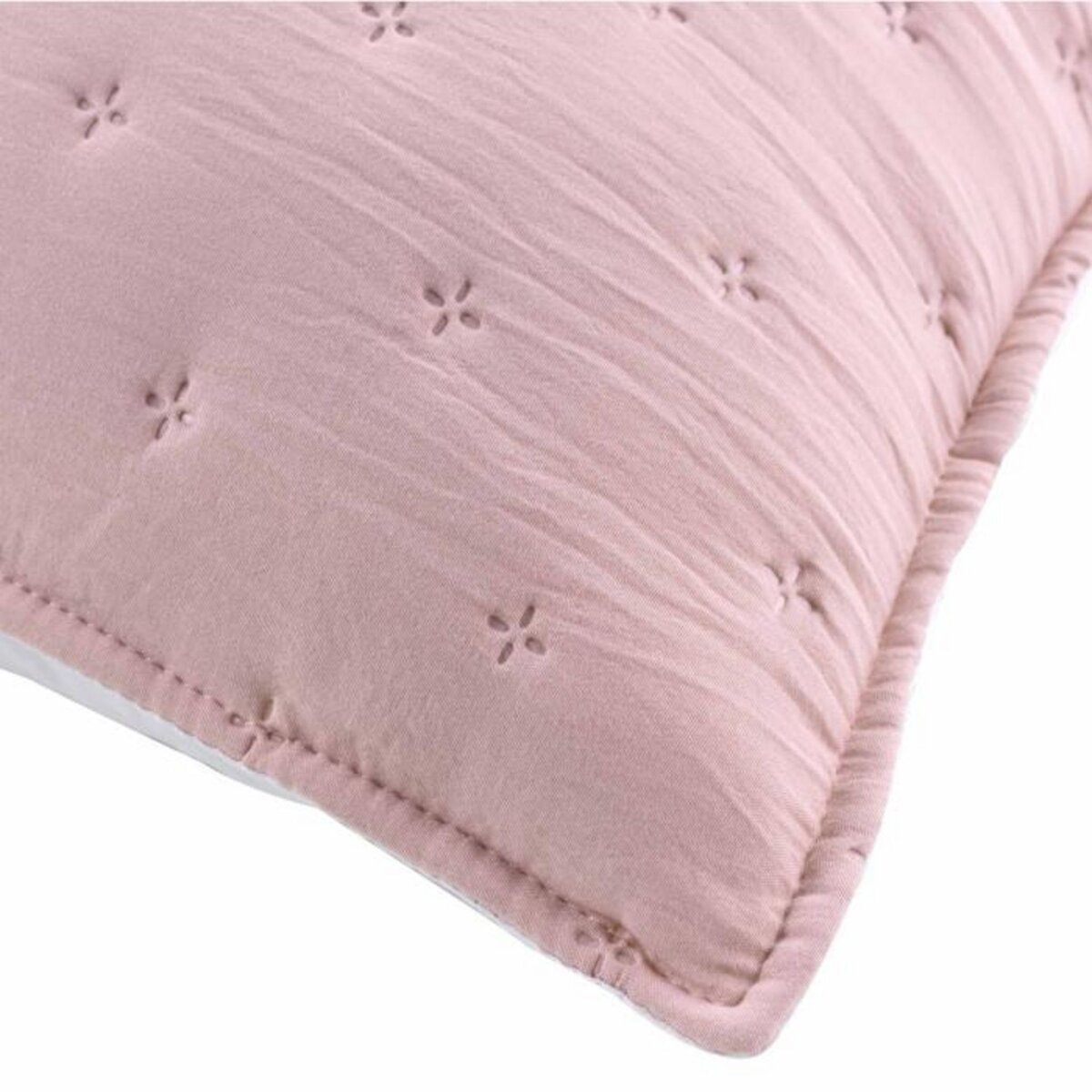 Paris Prix Housse de Coussin  Mellow  40x40cm Rose & Blanc