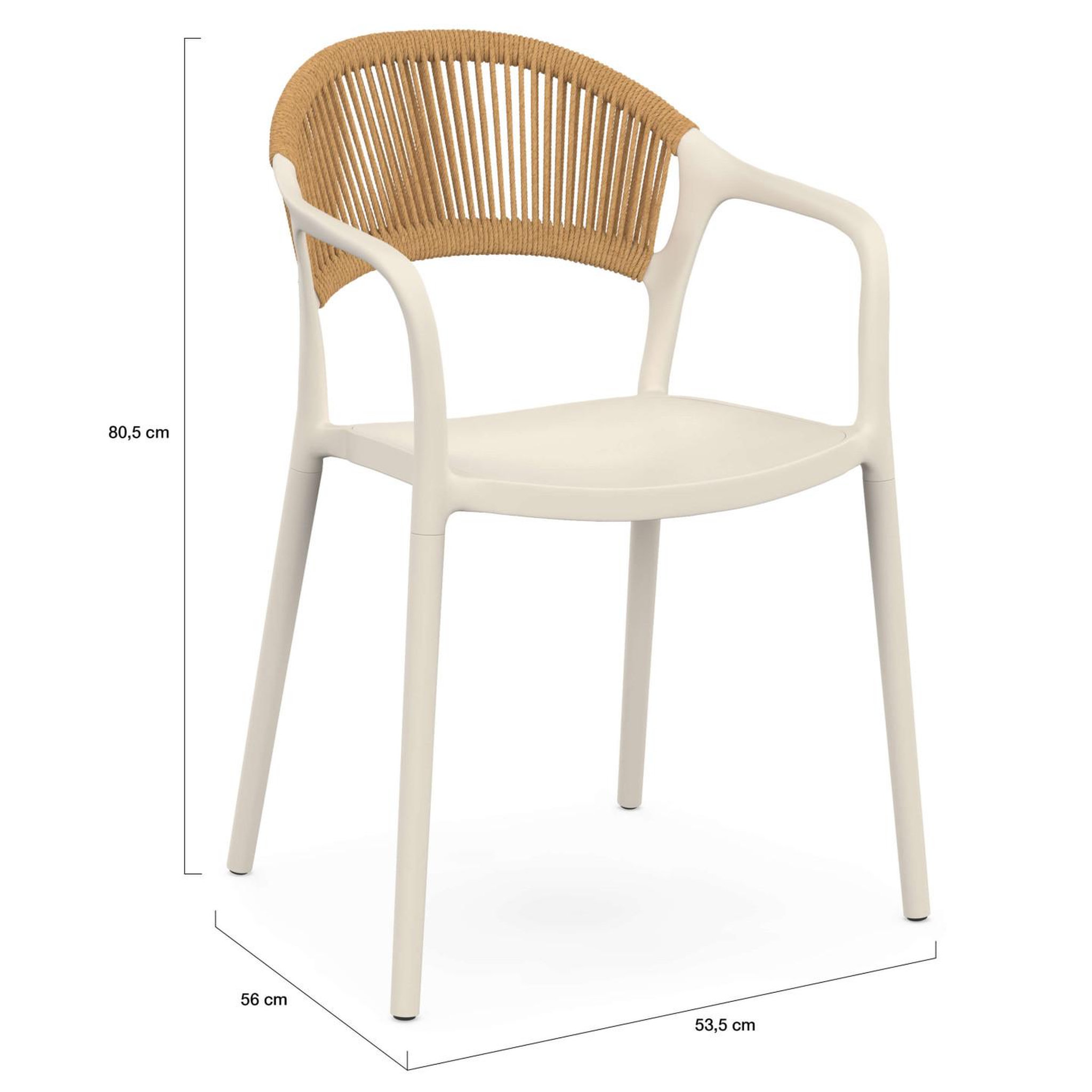 Voir la diapositive 6 : ID MARKET Lot de 4 chaises de jardin empilables odelia en polypropylène et cordage beige