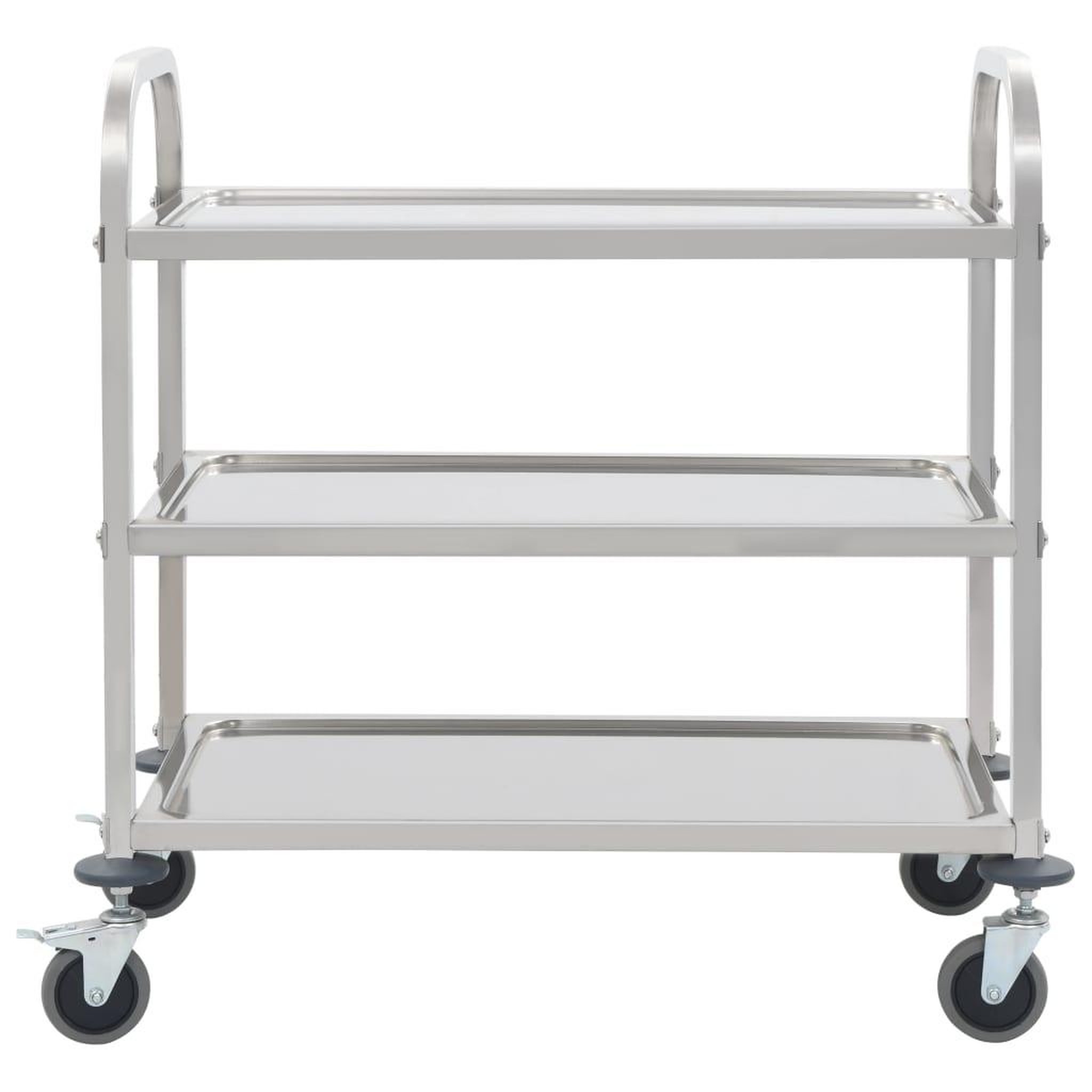 Voir la diapositive 2 : VIDAXL Chariot de cuisine a 3 niveaux 96,5x55x90 cm Acier inoxydable