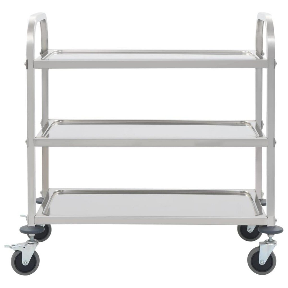 VIDAXL Chariot de cuisine a 3 niveaux 96,5x55x90 cm Acier inoxydable